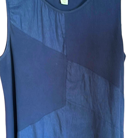 Cynthia Rowley linen/knit shift plus size 2X navy blue - Picture 2 of 4